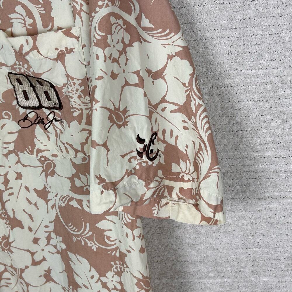 Vintage Nascar Mens Shirt XL Tan Beige Tropical Dale JR 88 Chase Authentics Top - Picture 4 of 13